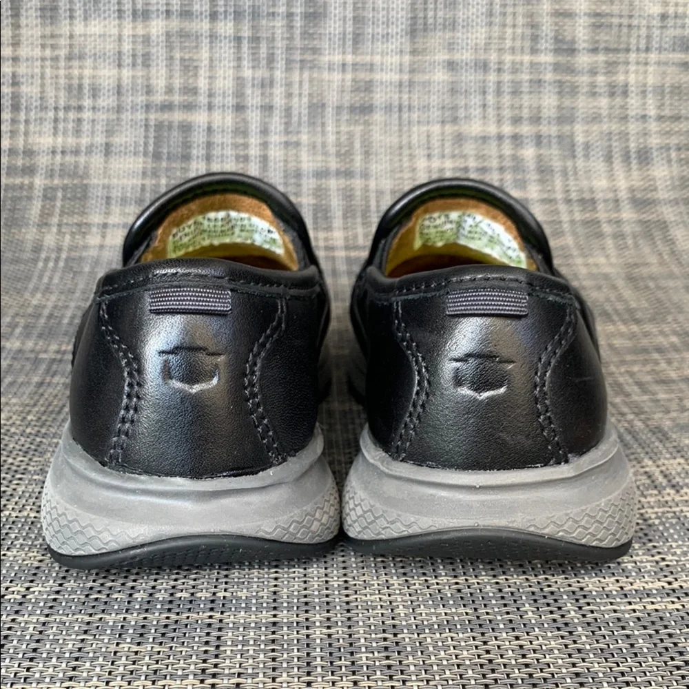 Florsheim Boys Great Lakes Jr. Plain Black Leather Slip-On Dress Shoes Size 10